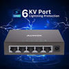 Picture of Aumox 5 Port Gigabit Ethernet Network Switch, Desktop, Unmanaged Ethernet Splitter, Durable Metal Casing, Traffic Optimization, Fanless Quite, Plug and Play (AM-SG205)