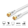 Picture of Coaxial Cable Triple Shielded CL3 in-Wall Rated Gold Plated Connectors (30ft) RG6 Digital Audio Video with Male F Connector Pin - 30 Feet