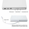 Picture of ROOFULL External CD DVD Drive USB 3.0 Type-C Portable DVD/CD ROM +/-RW Drive Burner Writer Optical Player for MacBook Air, MacBook Pro, Windows/ Linux/ Mac OS Laptop PC, Silvery