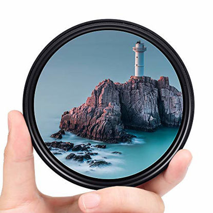 Picture of 58mm ND Filter Slim Variable ND Neutral Density Filter Adjustable ND Fader ND2-ND400 Lens Filter for Canon Nikon Sony Pentax Olympus Fuji DSLR Camera