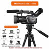 Picture of Tripod, 75 inch Tripod for Camera 15 lbs Loads with Fluid Head, 2 Quick Release Mounts and Tablet & Phone Mount