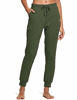 Picture of BALEAF Women's Cotton Sweatpants Leisure Joggers Pants Tapered Active Yoga Lounge Casual Travel Pants with Pockets Olive Green M