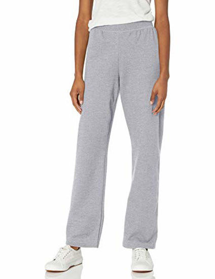 Picture of Hanes womens ComfortSoft EcoSmart Women's REGULAR Open Bottom Leg Sweatpants Light Steel Large