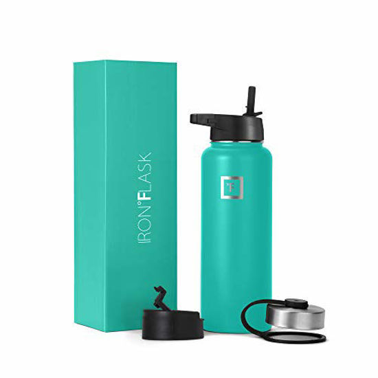 Picture of Iron Flask Sports Water Bottle - 40 Oz, 3 Lids (Straw Lid),Vacuum Insulated Stainless Steel, Modern Double Walled, Simple Thermo Mug, Hydro Metal Canteen