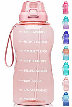 1 Gallon Water Bottle With Times To Drink - 74 Oz Water Bottle Leakproof Large  Water Jugs With Handle, [wide Mouth] Tritan Bpa Free Sports Water Bottl