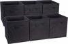 Picture of Amazon Basics Collapsible Fabric Storage Cubes Organizer with Handles, Black - Pack of 6