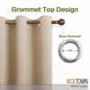 Picture of NICETOWN Thermal Insulated Grommet Room Darkening Curtains/Draperies/Panels for Bedroom (2 Panels, W42 x L63 inches, Biscotti Beige)