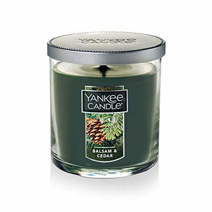 Picture of Yankee Candle Small Tumbler Jar Balsam/Cedar Scented Premium Paraffin Grade Candle Wax with up to 55 Hour Burn Time