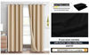 Picture of NICETOWN Bedroom Full Blackout Curtain Panels, Super Thick Insulated Window Covers, Complete Blackout Draperies with Black Liner for Short Window(Biscotti Beige, Set of 2 PCs, 52 by 63-inch)