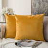 Picture of MIULEE Pack of 2 Velvet Pillow Covers Decorative Square Pillowcase Soft Solid Cushion Case for Sofa Bedroom Car 24 x 24 Inch 60 x 60 cm Orange Yellow