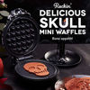 Picture of Dash DMWS100SP Machine for Individual, Paninis, Hash Browns, & other Mini waffle maker, 4 inch, Black Skull