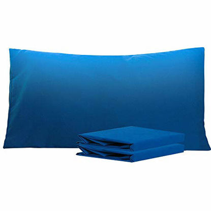 Picture of NTBAY King Pillowcases Set of 2, 100% Brushed Microfiber, Soft and Cozy, Wrinkle, Fade, Stain Resistant with Envelope Closure, 20 x 40 Inches, Royal Blue