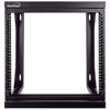 Picture of NavePoint 9U Wall Mount IT Open Frame 19 Inch Rack with Swing Out Hinged Gate Black