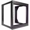 Picture of NavePoint 9U Wall Mount IT Open Frame 19 Inch Rack with Swing Out Hinged Gate Black