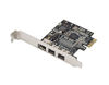 Picture of Syba Low Profile PCI-Express Firewire Card with Two 1394b Ports and One 1394a Port (2B1A), TI Chipset, Extra Regular Bracket SD-PEX30009