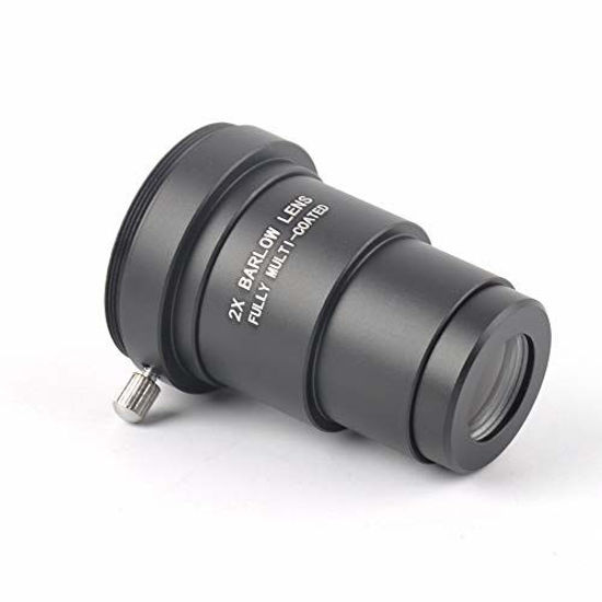 Picture of Gosky 1.25 Inch 2X Fully Blackened Metal Barlow Lens and Camera T Adapter for Telescopes Eyepiece - Accept 1.25inch Filters-Also Can Be Used for Astronomical Photography - Coated