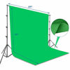 Picture of Emart Photo Video Studio 8.5 x 10ft Green Screen Backdrop Stand Kit, Photography Background Support System with 10 x12ft 100% Cotton Muslin Chromakey Backdrop