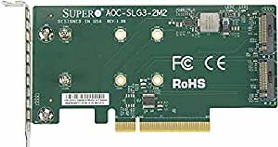 Picture of Supermicro AOC-SLG3-2M2 PCIe Add-On Card for up to Two NVMe SSDs