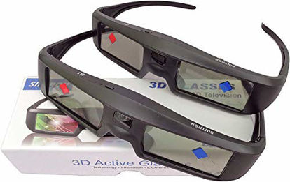 Picture of 2X Sintron ST07-BT 3D Active Shutter Glasses Rechargeable for RF 3D TV, 3D Glasses for Sony, Panasonic, Samsung 3D TV, Epson 3D Projector, Compatible with TDG-BT500A TY-ER3D5MA TY-ER3D4MA TDG-BT400A