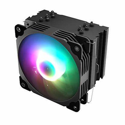 Picture of Vetroo V5 CPU Air Cooler w/ 5 Heat Pipes 120mm PWM Processor Fan Intel LGA 1200 115X / AMD Ryzen AM4 Universal Socket w/Addressable RGB Lights (V5, Black)