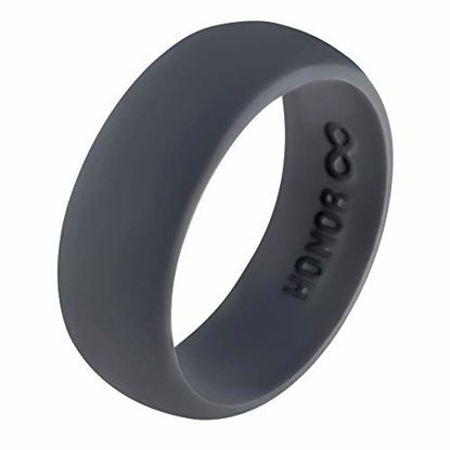 Picture of Honor Eternity Ring Men's Silicone Ring Wedding Band (Graphite Grey, 7.5)