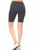 Picture of Leggings Depot LBK128-CHARCOAL-L High Waist Solid Biker Shorts, Large