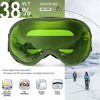 Picture of ZIONOR Lagopus Ski Snowboard Goggles UV Protection Anti fog Snow Goggles for Men Women Youth VLT 38% Olivine Frame Olivine Lens