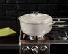 Picture of Lodge 6 Quart Enameled Cast Iron Dutch Oven. White Enamel Dutch Oven (Oyster White)