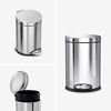 Picture of simplehuman 4.5 Liter / 1.2 Gallon Round Bathroom Step Trash Can, Polished Stainless Steel