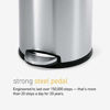 Picture of simplehuman 4.5 Liter / 1.2 Gallon Round Bathroom Step Trash Can, Polished Stainless Steel