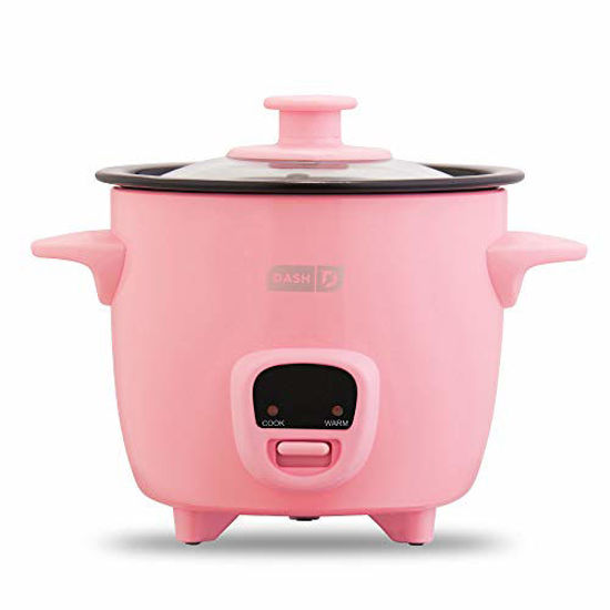 Picture of Dash DRCM200GBPK04 Mini Rice Cooker Steamer with Removable Nonstick Pot, Keep Warm Function & Recipe Guide, 2 cups, for Soups, Stews, Grains & Oatmeal, Pink