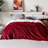 Picture of BEDSURE Sherpa Fleece Blanket King Size(Not Electrical) Red Plush Blanket Fuzzy Soft Blanket Microfiber