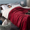 Picture of BEDSURE Sherpa Fleece Blanket King Size(Not Electrical) Red Plush Blanket Fuzzy Soft Blanket Microfiber