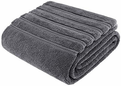 Picture of American Soft Linen Turkish Cotton Large, Jumbo Bath Towel 35x70 Premium & Luxury Towels for Bathroom, Maximum Softness & Absorbent Bath Sheet [Worth $34.95] - Dark Grey
