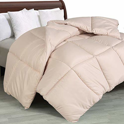 Picture of Utopia Bedding Comforter Duvet Insert - Quilted Comforter with Corner Tabs - Box Stitched Down Alternative Comforter (Twin, Beige)