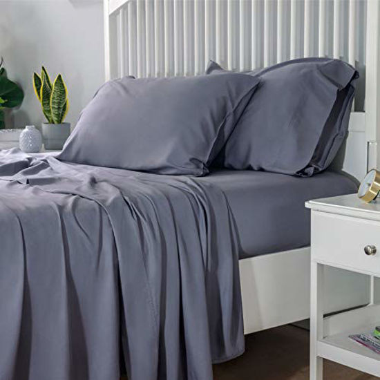 Picture of Bedsure 100% Bamboo Sheets Set Full Size Grey - Cooling Bamboo Bed Sheets for Full Size Bed with Deep Pocket 4PCScs