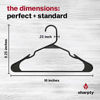Picture of Sharpty Plastic Clothing Notched Hangers Ideal for Everyday Standard Use, (Black, 50 Pack)