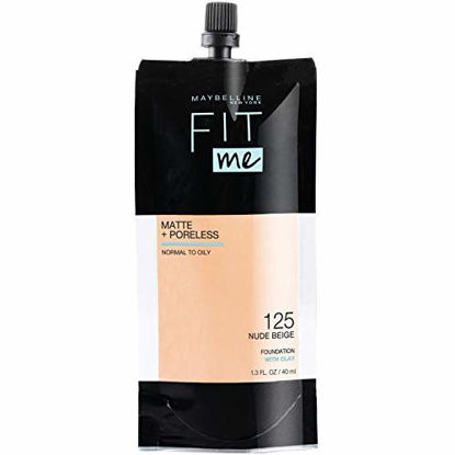 Picture of Maybelline New York Fit Me Matte + Poreless Liquid Foundation, 125 NUDE BEIGE 1.3 Fl Oz