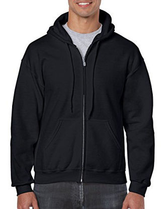 Picture of Gildan Men's Fleece Zip Hooded Sweatshirt Black Small