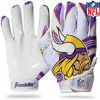 Picture of Franklin Sports Minnesota Vikings Youth NFL Football Receiver Gloves - Receiver Gloves for Kids - NFL Team Logos and Silicone Palm - Youth S/XS Pair