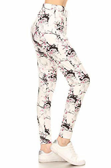 Leggings Depot JGA-R699-M Galaxy Floral Print Jogger Pants w