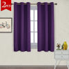 Picture of NICETOWN Triple Weave Home Decoration Thermal Insulated Solid Ring Top Blackout Curtains/Drapes for Bedroom(Set of 2, 42 x 63 Inch, Royal Purple)