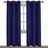 Picture of NICETOWN Window Treatment Energy Saving Thermal Insulated Solid Grommet Blackout Curtains/Drapes for Living Room (Navy Blue, 1 Pair, 42 by 84-Inch)