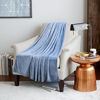 Picture of Bedsure Fleece Blanket Twin Size Washed Blue Lightweight Blanket Super Soft Cozy Microfiber Blanket