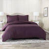 Picture of Nestl Duvet Cover 3 Piece Set - Ultra Soft Double Brushed Microfiber Hotel Collection - Comforter Cover with Button Closure and 2 Pillow Shams, Eggplant - California King 98"x104"