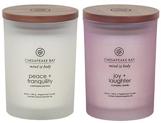 Picture of Chesapeake Bay Candle Scented Candles, Peace + Tranquility & Joy + Laughter, Medium (2-Pack)