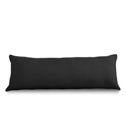 Picture of EVOLIVE Ultra Soft Microfiber Body Pillow Cover/Pillowcases 21"x54" with Hidden Zipper Closure (Black, Body Pillow Cover 21"x54")
