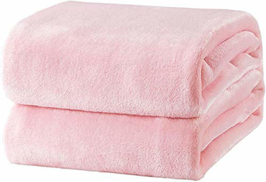 Picture of Bedsure Fleece Blanket King Size Pink Lightweight Super Soft Cozy Luxury Bed Blanket Microfiber