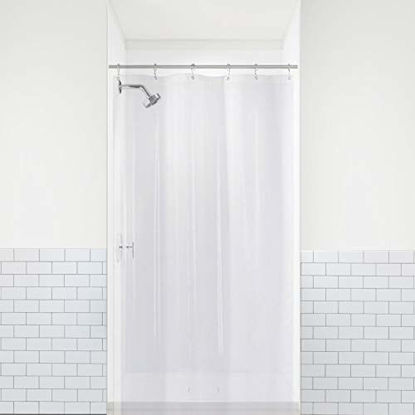 Picture of LiBa PEVA 8G Small Bathroom Shower Stall Curtain Liner, 36" W x 72" H Narrow Size, Clear, 8G Heavy Duty Waterproof Shower Stall Curtain Liner Anti-Microbial Mildew Resistant