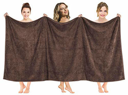 Picture of American Soft Linen 40x80 Inch Premium, Soft & Luxury 100% Ringspun Genuine Cotton 650 GSM Extra Large Jumbo Turkish Bath Towel for Maximum Softness & Absorbent [Worth $64.99] Chocolate Brown